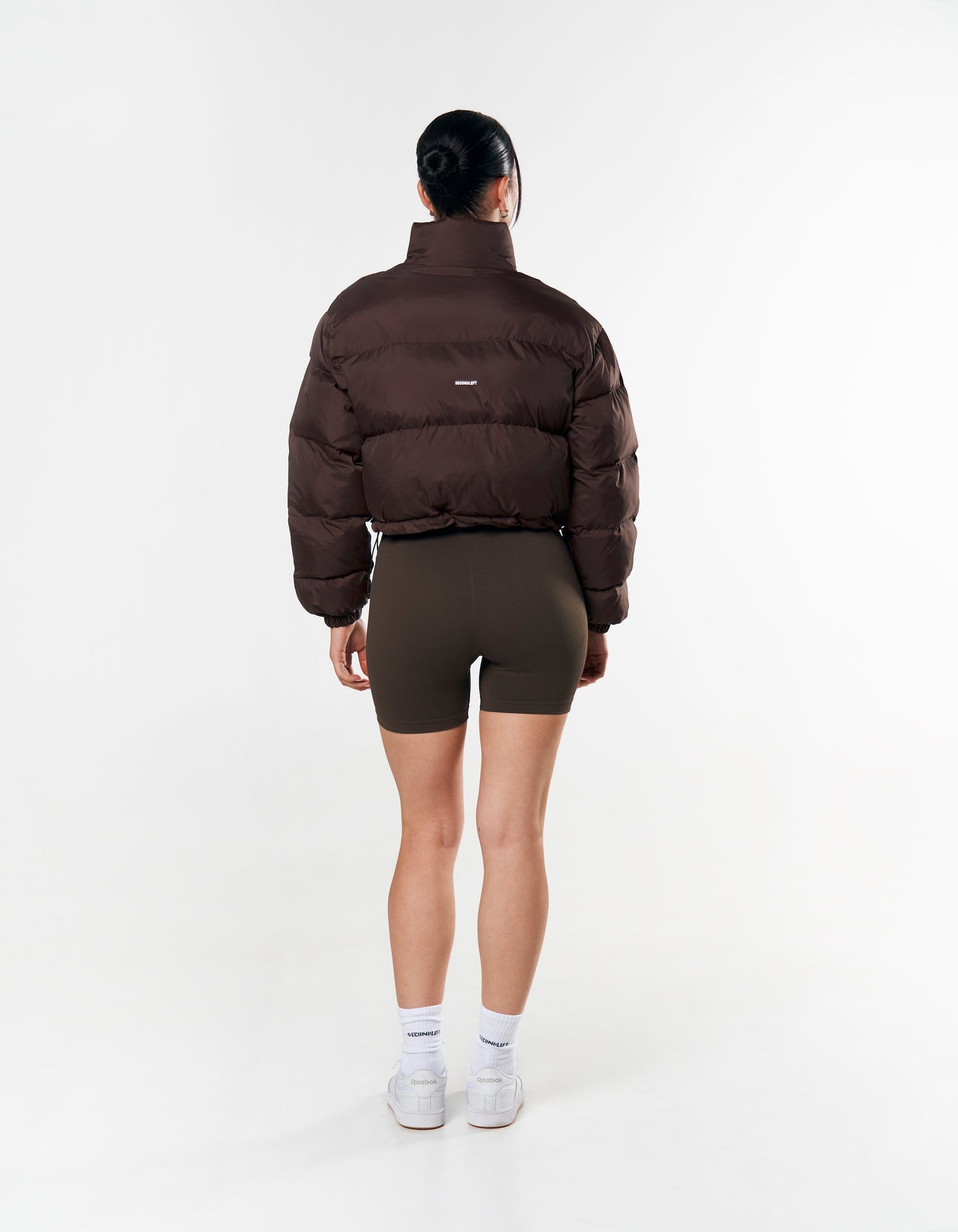 Cropped Puffer - Brown