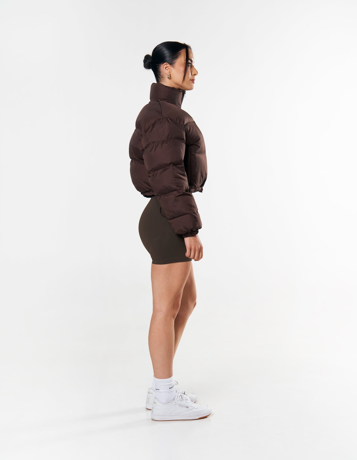 Cropped Puffer - Brown