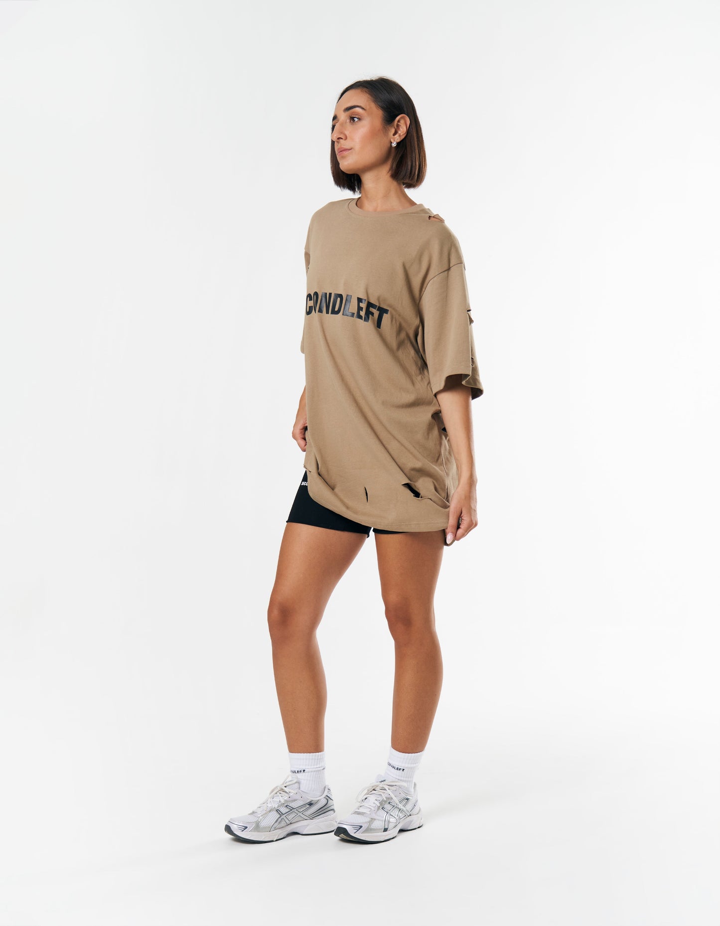 S1 Distressed Tee - Beige