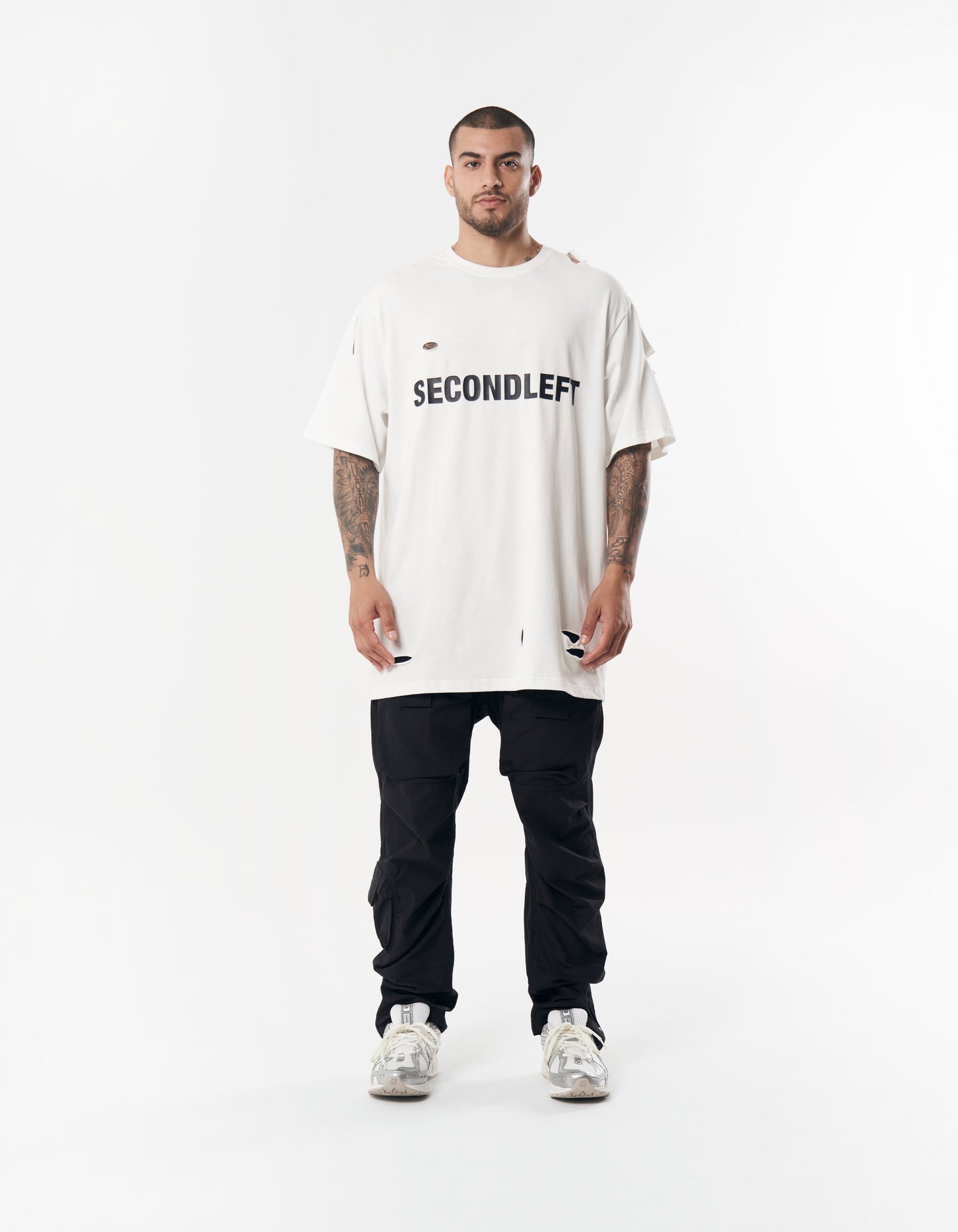 S1 Distressed Tee - White