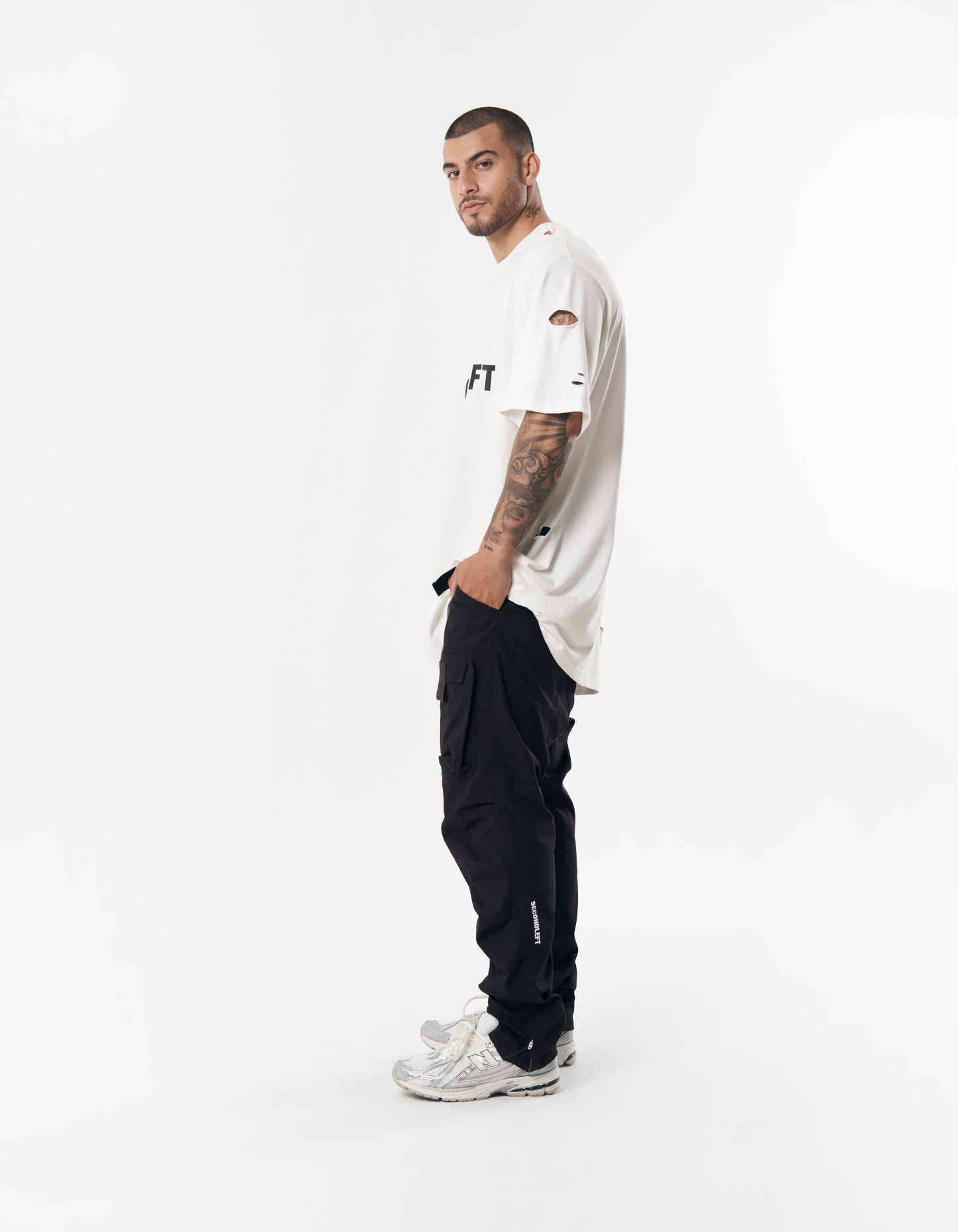 S1 Distressed Tee - White