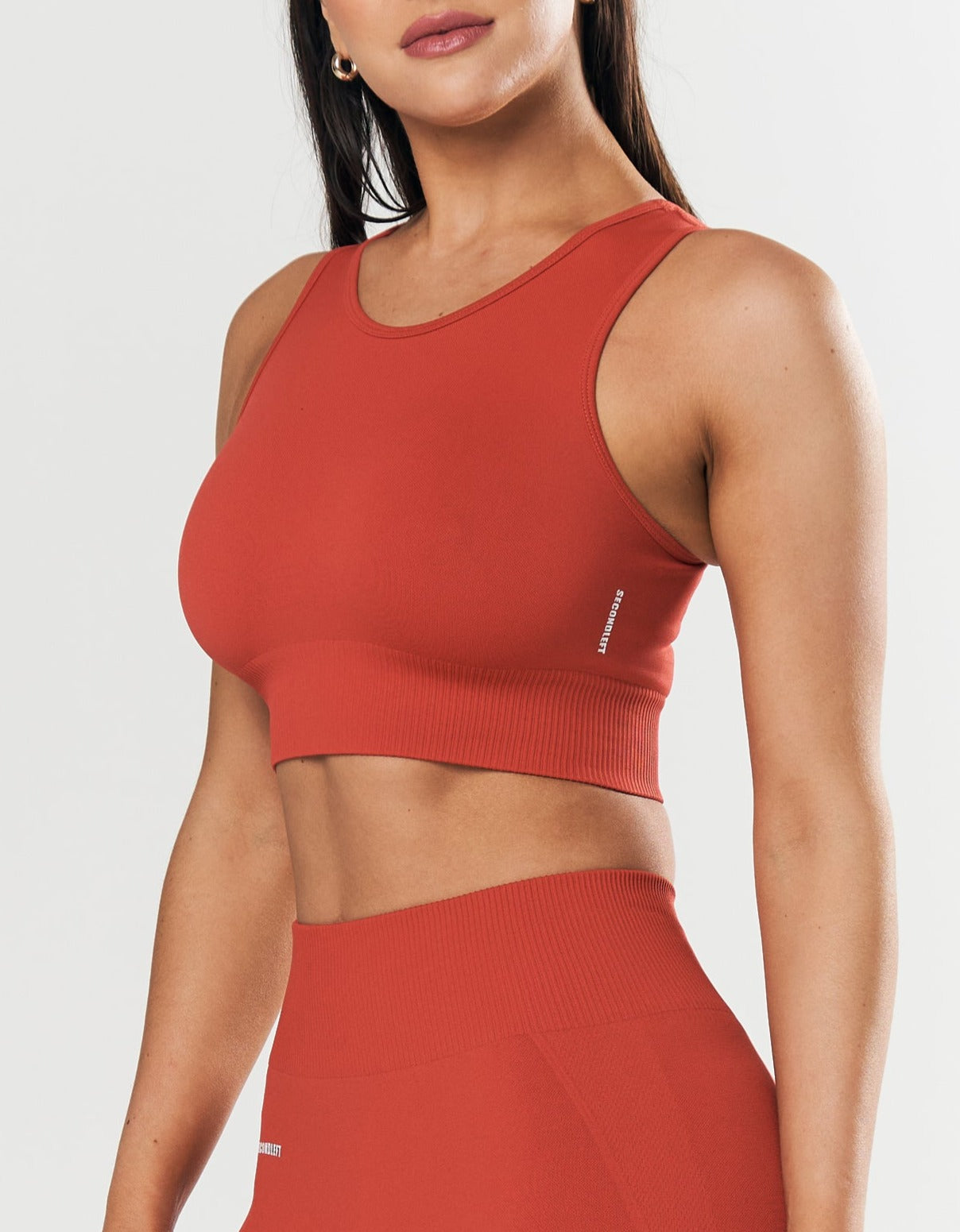 Seamless Cropped Singlet - Red – SECONDLEFT