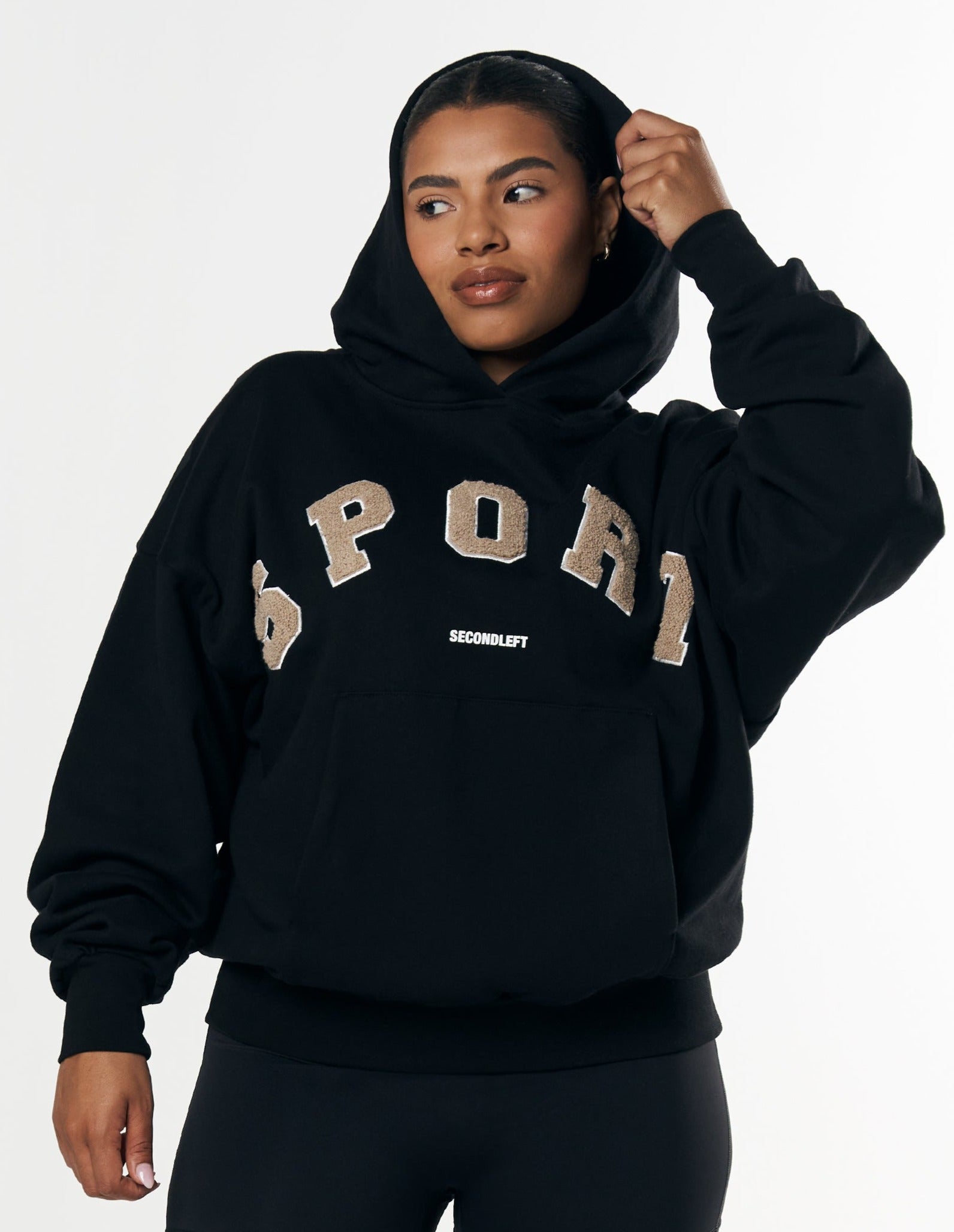 Black sports hot sale hoodie