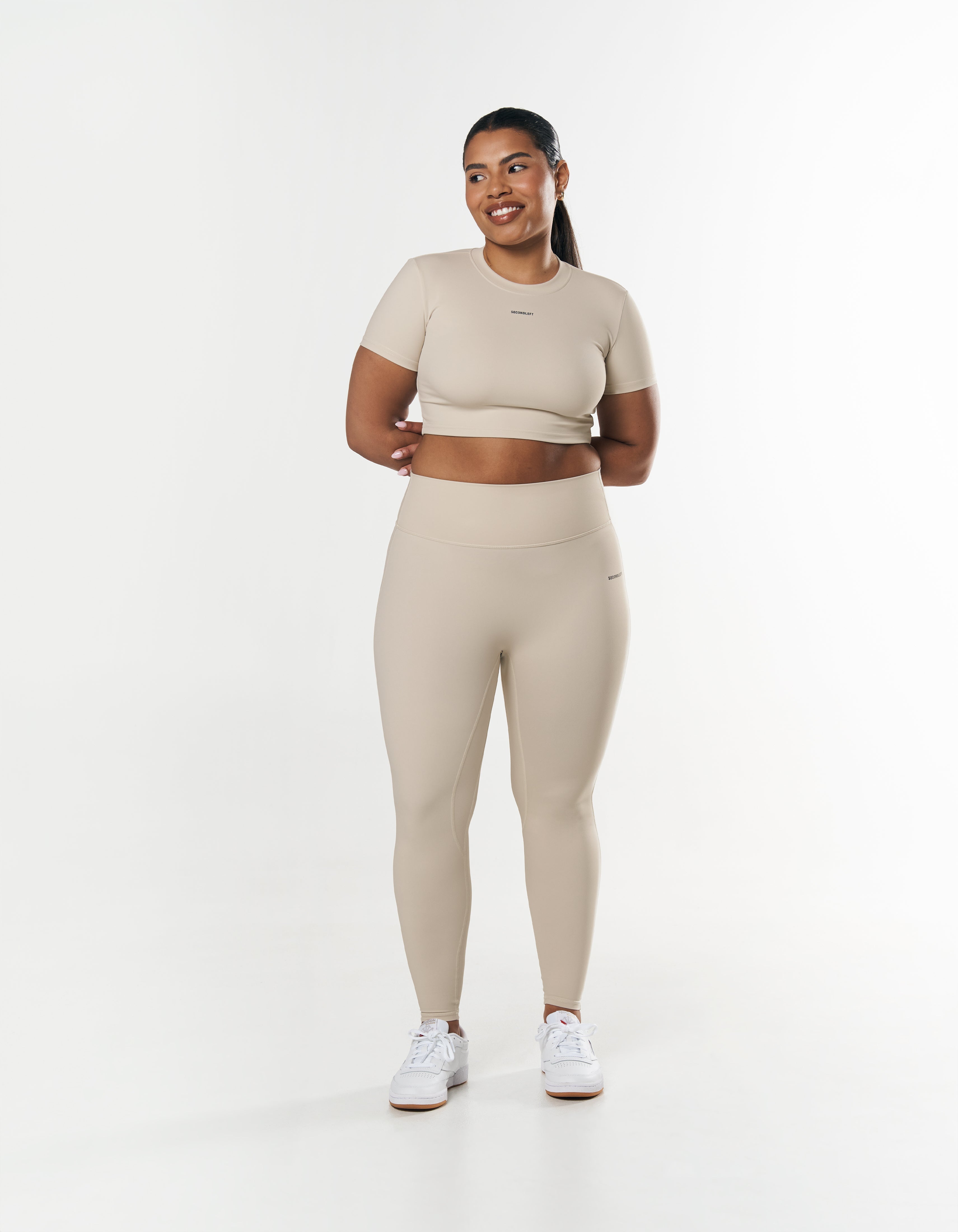 Michelle Side Split Leggings - Cream | Perfect capsule wardrobe, Long  sleeve crop top, Capsule wardrobe