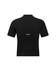 Seamless High Neck Tee - Black