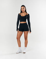 Seamless Scoop Long Sleeve - Black