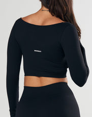 Seamless Scoop Long Sleeve - Black