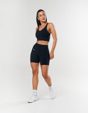 Seamless Strappy Crop - Black