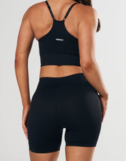 Seamless Midi Biker Shorts - Black